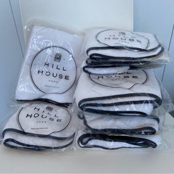 Hill House Other - Hill House Home - Set of 8 - Marella Towels Handx4+Washclothx4 White wBlackTrim